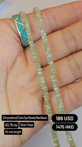 Chrysoberyl Cats Eye Beads Necklace Deal  (63.76 cts)